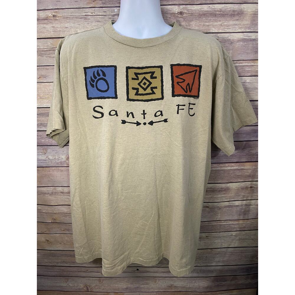 Vintage 90s 1994 Arrow Bear Sante Fe Aztec Style Native Art Shirt Size XL